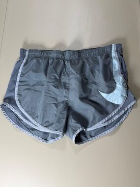 Nike Women’s Gray Athletic Shorts with Light Gray Swoosh Trim